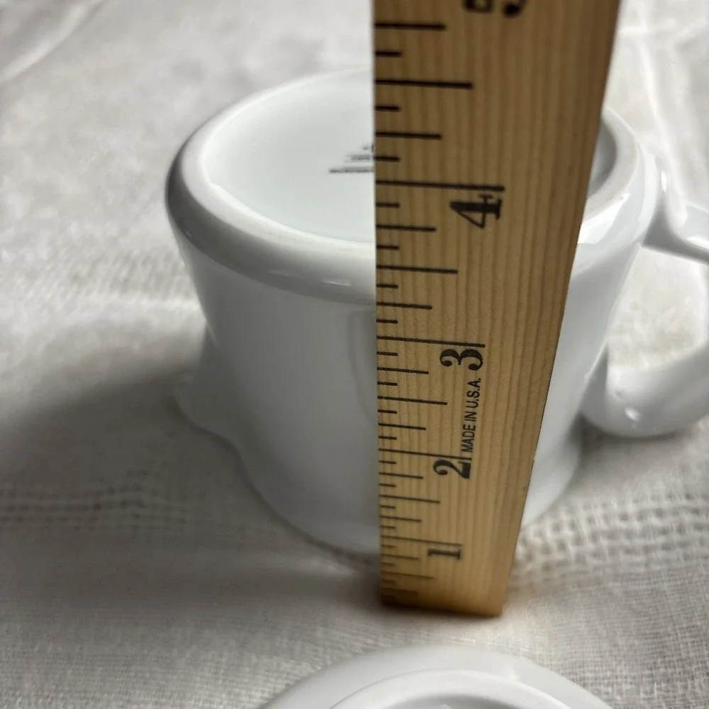 Dansk Cafe Blanc Creamer & Sugar Bowl w/ Lids Bright White Porcelain‎ NWOT